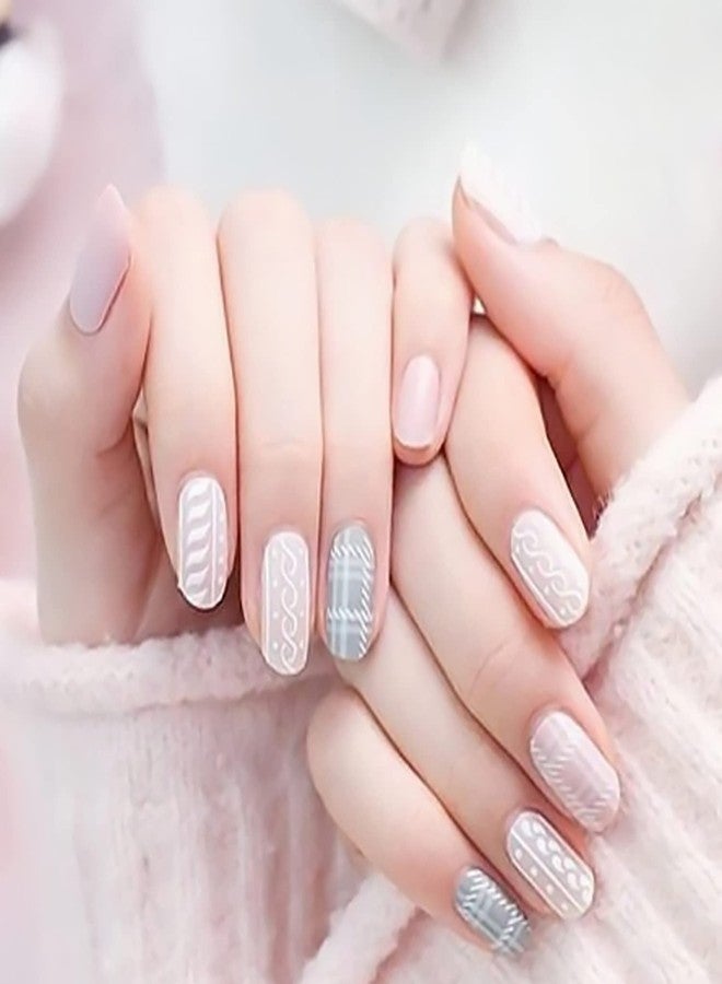 TBRZTR 12 Sheets Nail Stickers Sweater Material Design Water Transfer Nail Decals Holographic Art Sticker Decal Colorful Sweater Patterns Nail Art for Women DIY Supplies Manicure Decoration Nail Art Decal - Image 4